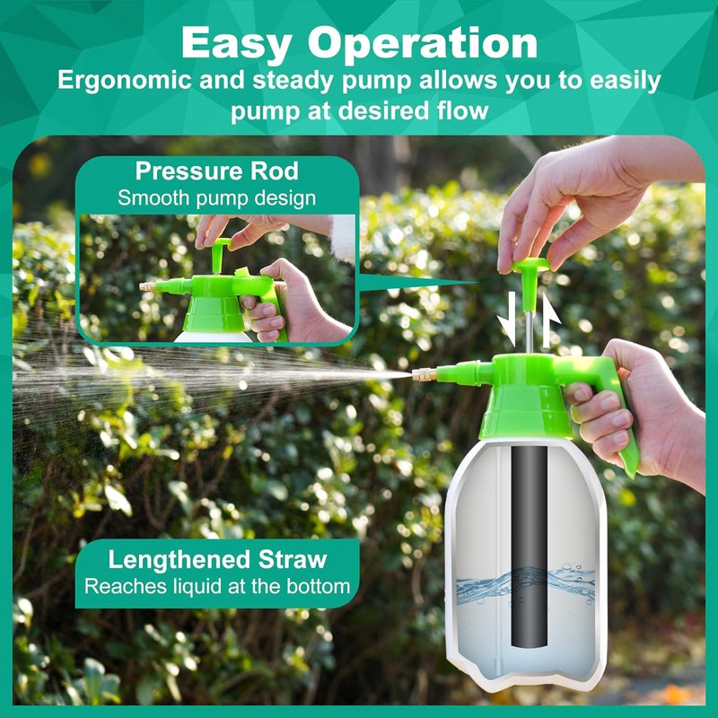 Maxworks 51021 Hand Pump Sprayer Bottle 2L 0.5 Gal for Garden Indoor Outdoor Home with Adjustable Brass Nozzle of Mist Setting with Lock Switch - Image 3